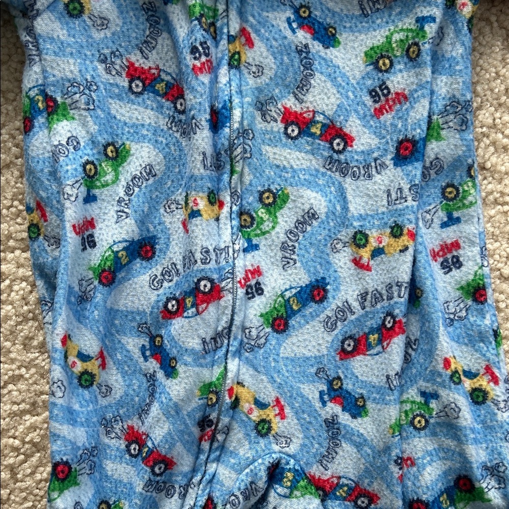 3 Pair Gerber Kids One Piece Footies - Red, Blue, Multicolor - Picture 3 of 8